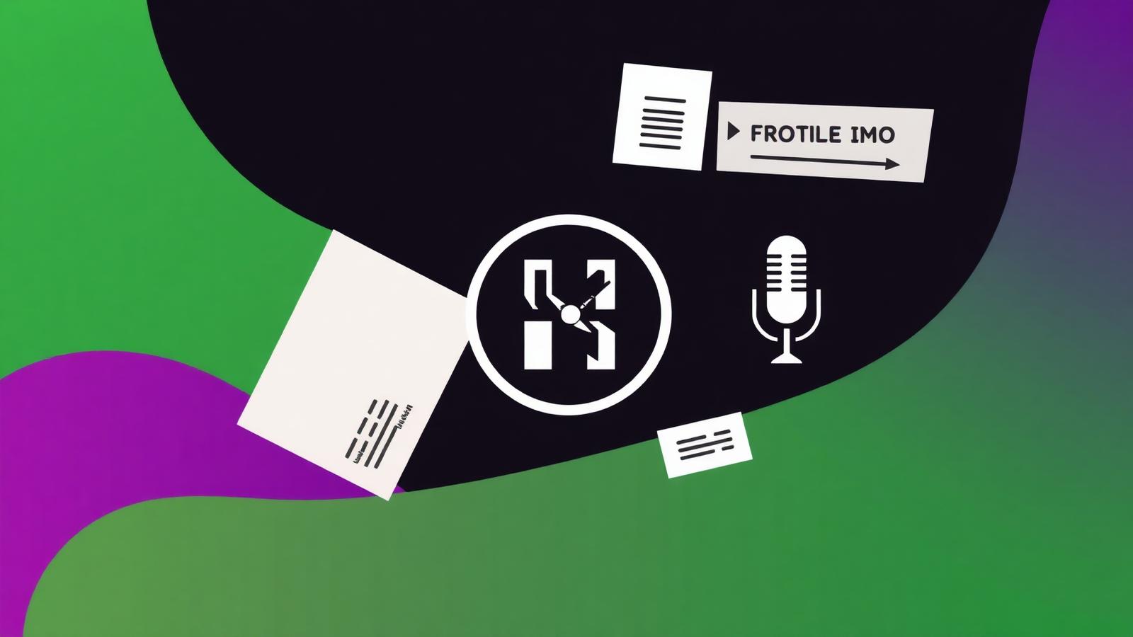 Bold artist monogram surrounded by a consistent colour palette, typography and a microphone, representing artist branding